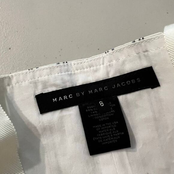 Marc Jacobs White Cotton Silk Pinstripe Hook Closure Corset Tank Top Size 8 - Picture 6 of 10